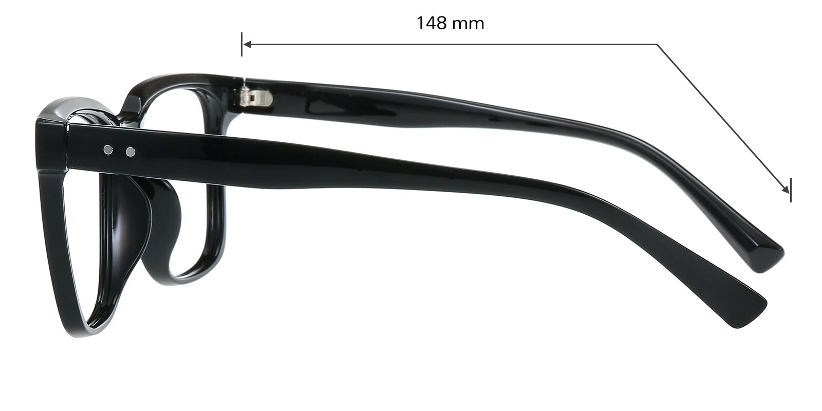 Offen オッフエン　square-RIBBON / BLACK 38 Oberlin Square,Horn Black Eyeglasses | Glassesshop