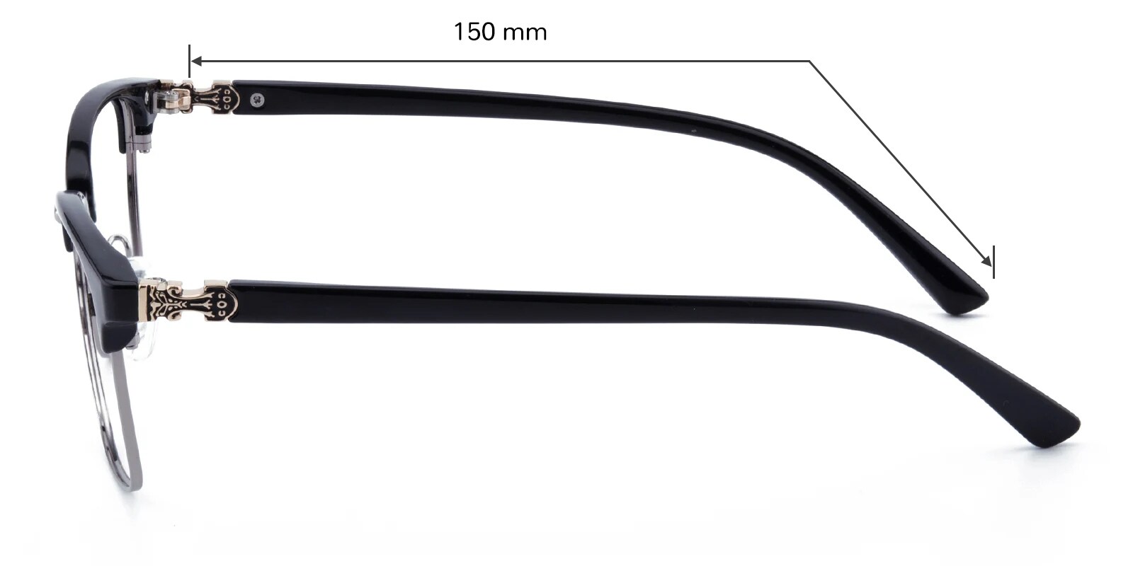 Libra Rectangle Black/Silver Full-Frame TR90 Eyeglasses Libra Rectangle Black/Silver Full-Frame TR90 Eyeglasses