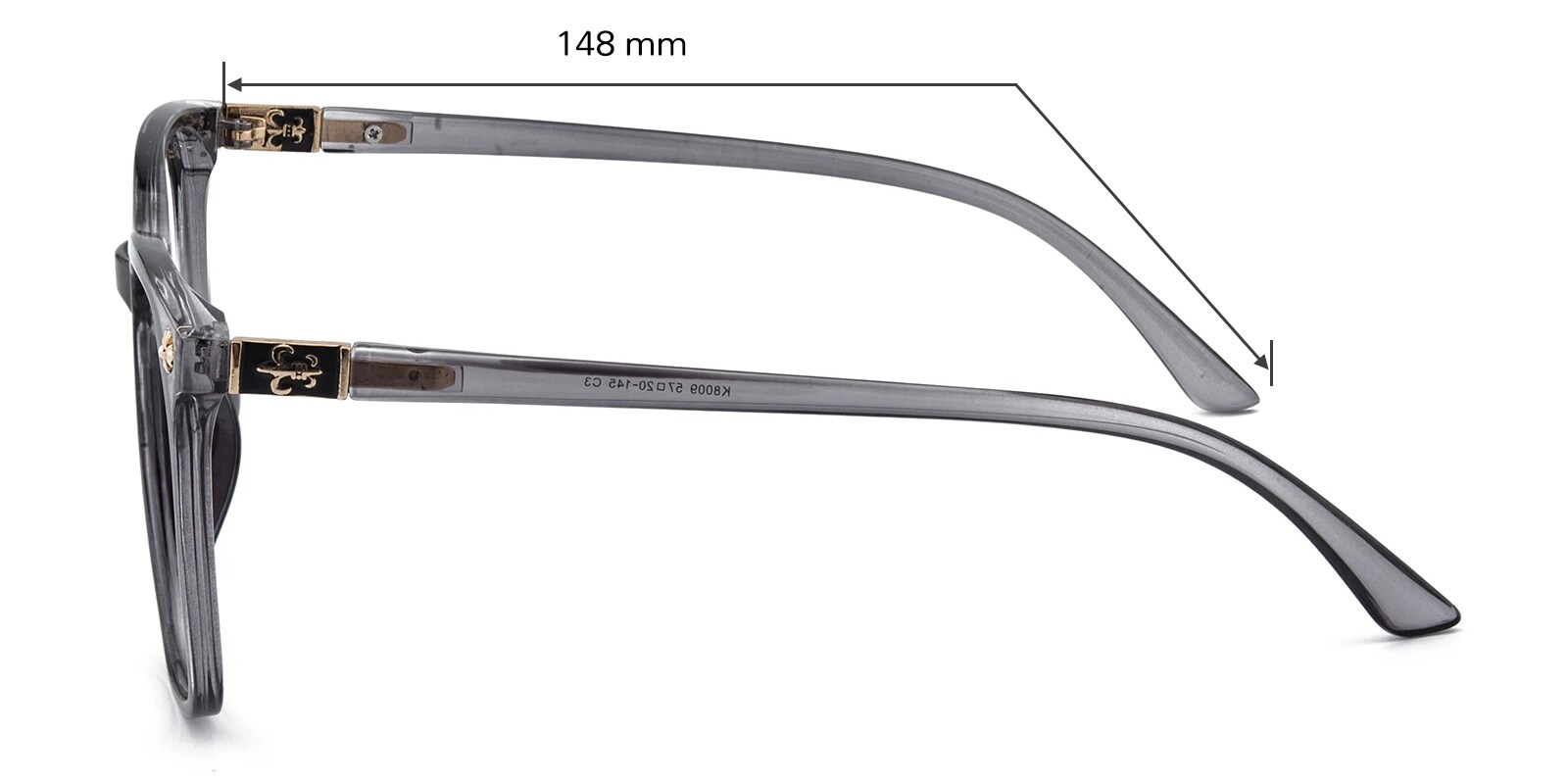 Taurus Square Gray Eyeglasses | Glassesshop