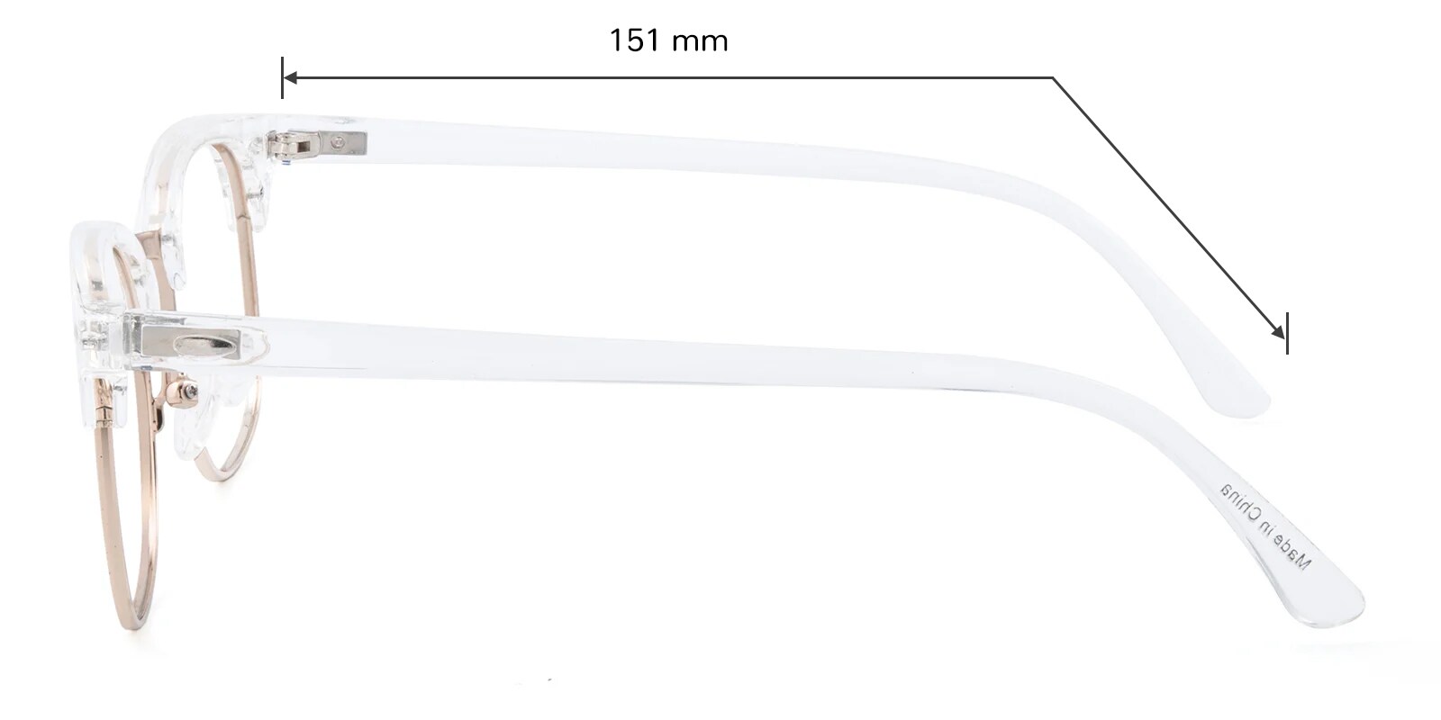 Pasadena Browline,Classic Wayframe Clear/Golden Eyeglasses