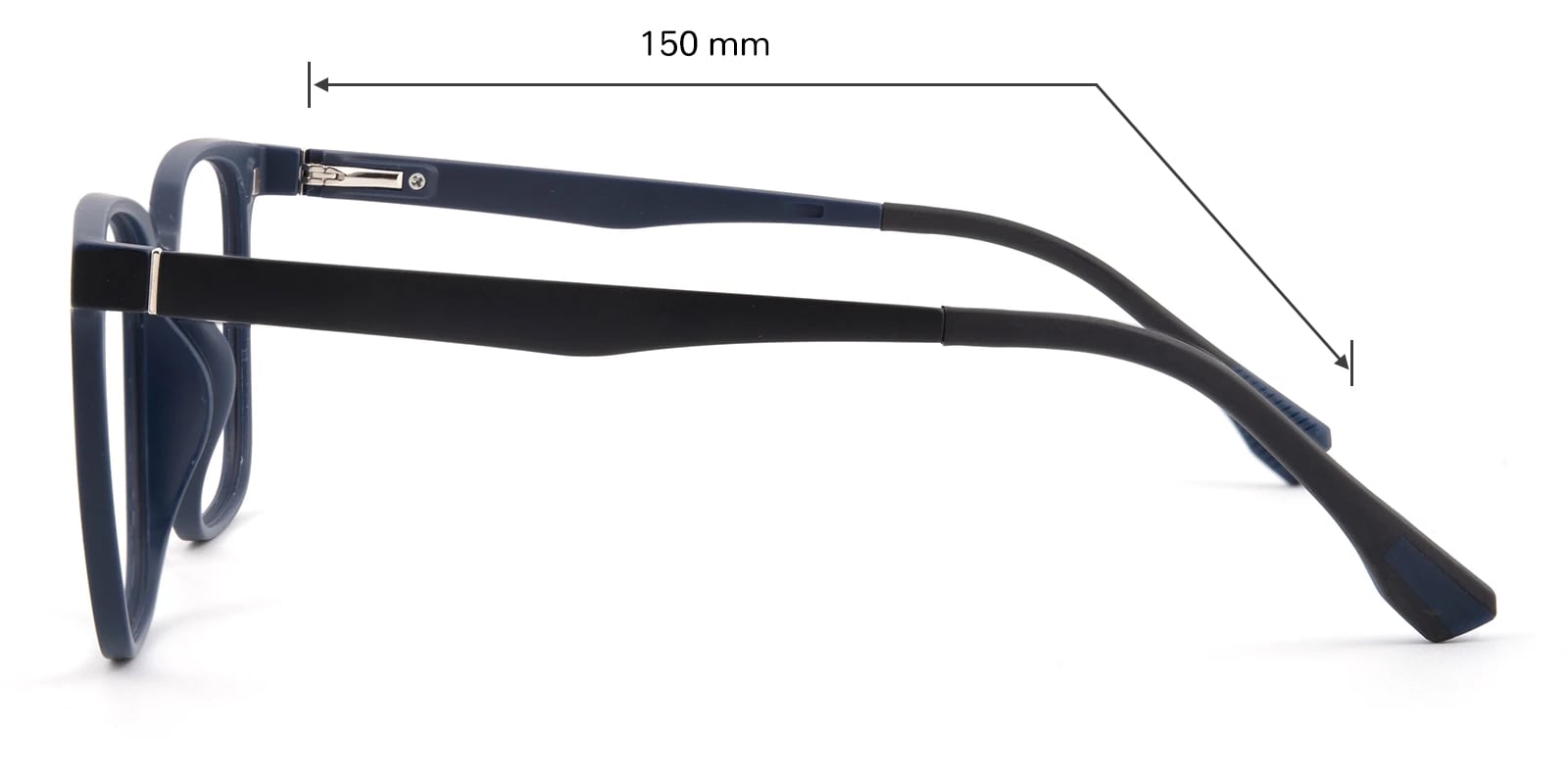 Hodgson Square Blue Eyeglasses with Clip-on Sunglasses