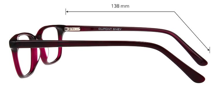 Ezekiel Rectangle Burgundy Eyeglasses | Glassesshop display picture 1