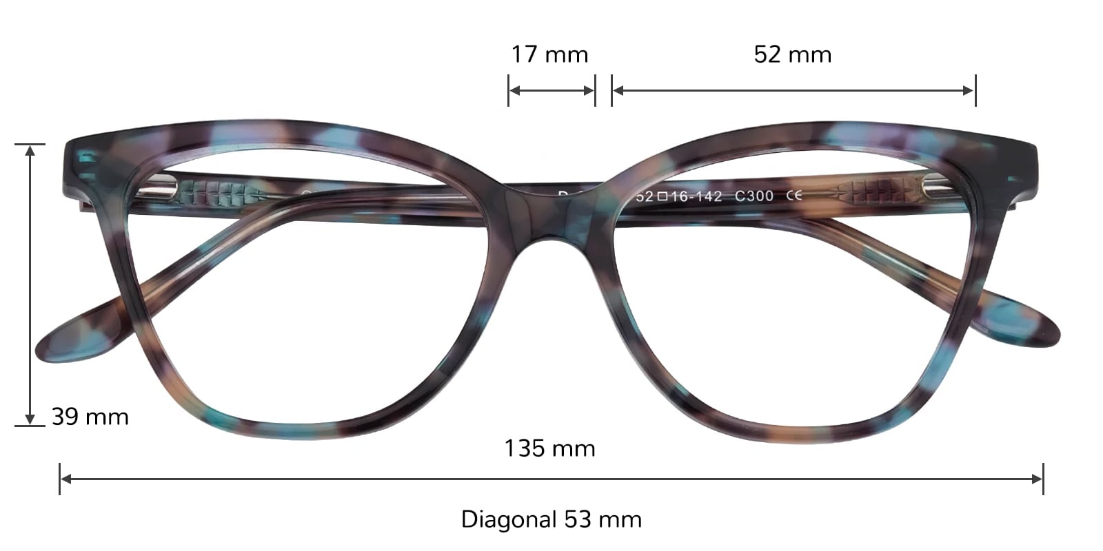 Poppy Cat Eye Dark Multicolor Eyeglasses | Glassesshop