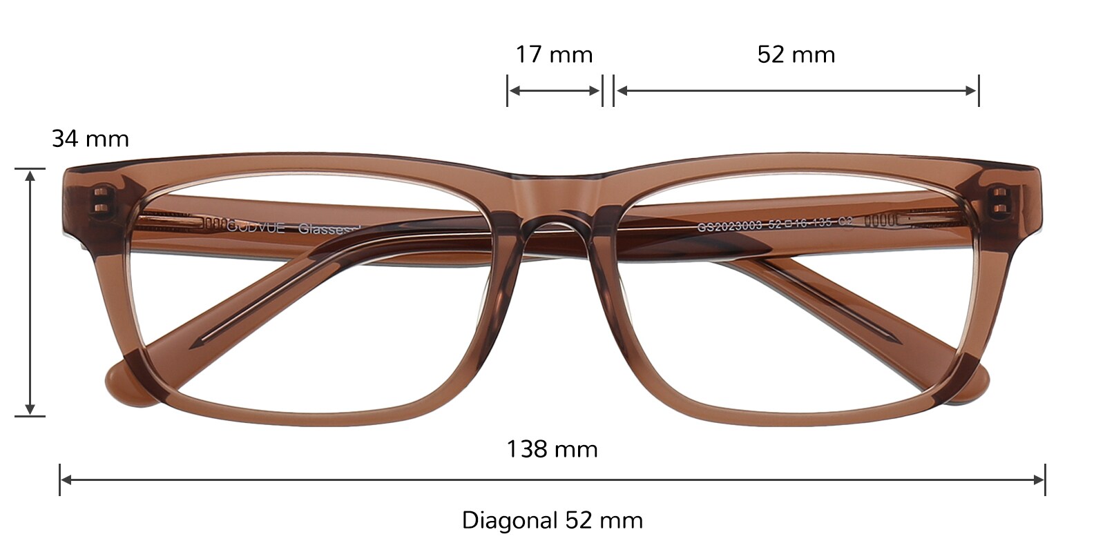 Burbank Rectangle Brown Eyeglasses | Glassesshop