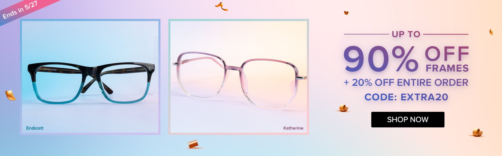 Up to 90% off frames + 20% off entire order