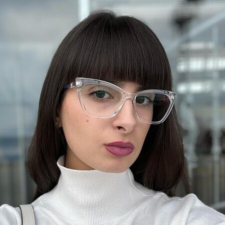 Laura Cat Eye Crystal Full-Frame TR90 Eyeglasses | GlassesShop