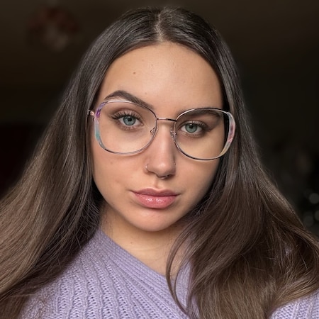 Leona Oval - Rose Gold/Purple Floral Eyeglasses