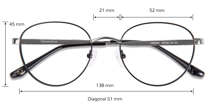 Saxton Oval Black/Silver Full-Frame Stainless Steel Eyeglasses ...