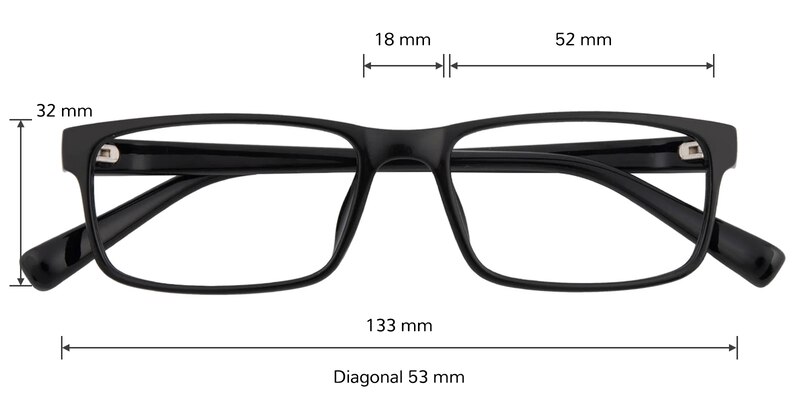 Silvester Rectangle - Black Eyeglasses