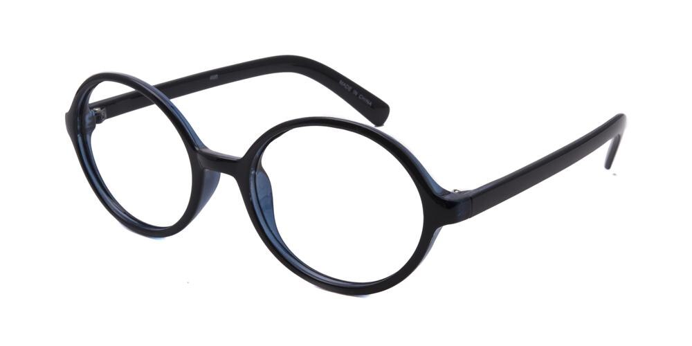 Trussville Blue/Black Round Plastic Eyeglasses
