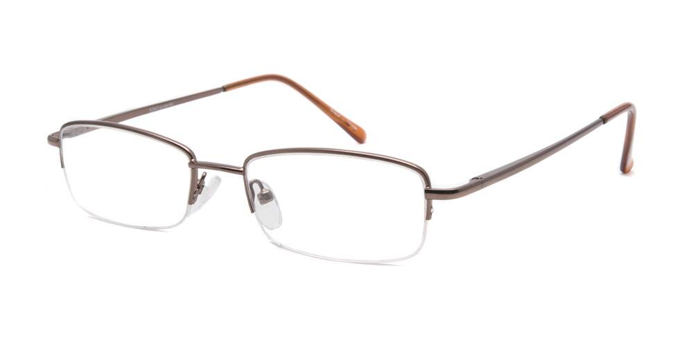 Davey Brown Rectangle Metal Eyeglasses