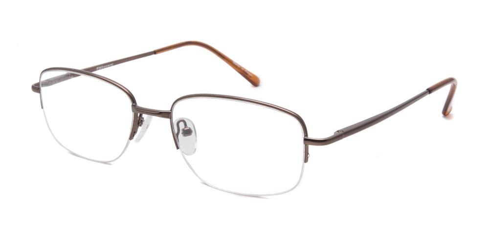 Hindmarsh Brown Oval Metal Eyeglasses