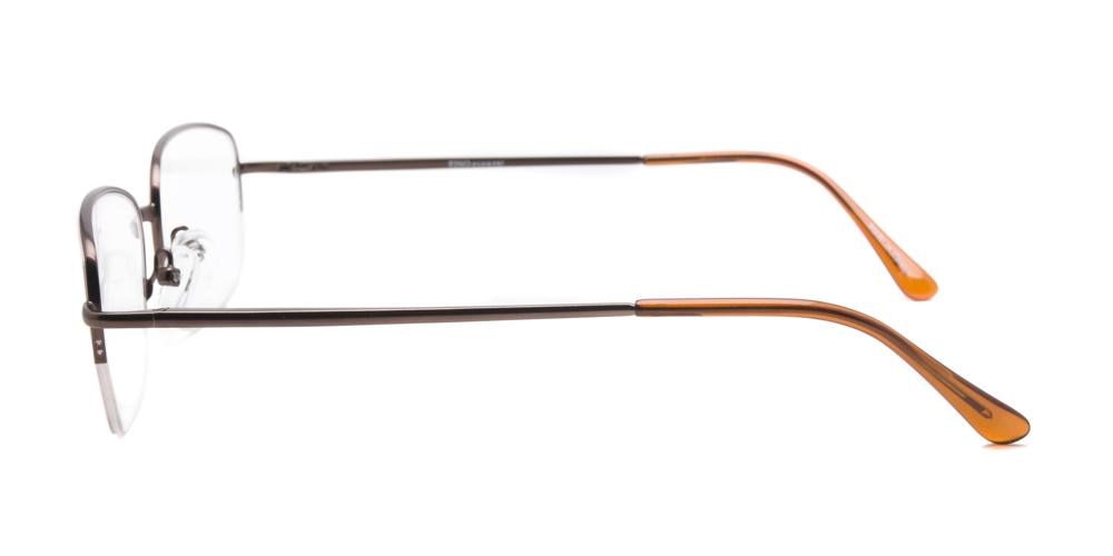 Hindmarsh Brown Oval Metal Eyeglasses