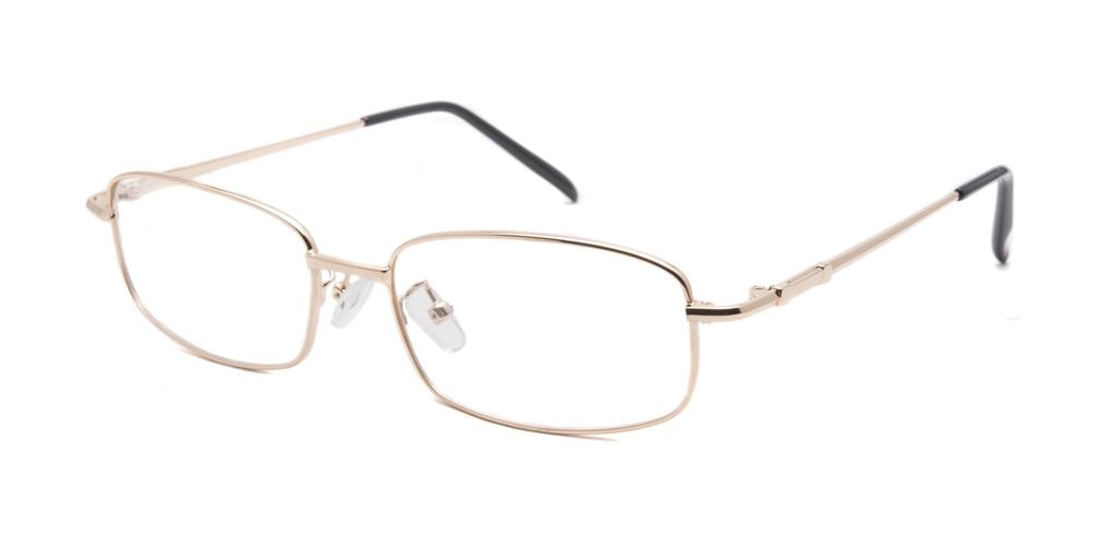Bern Golden Rectangle Metal Eyeglasses