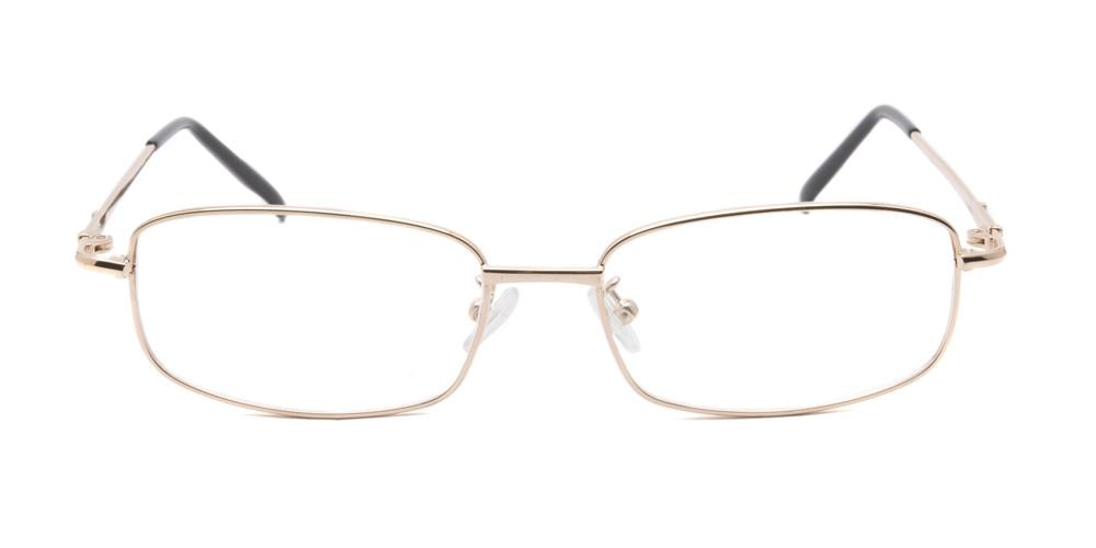Bern Golden Rectangle Metal Eyeglasses