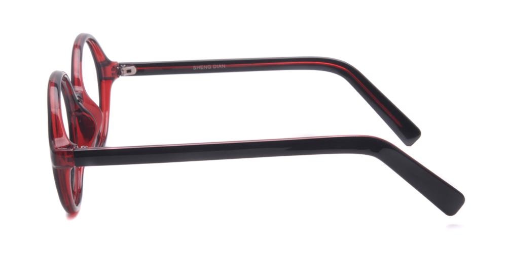 Trussville Red/Black Round Plastic Eyeglasses