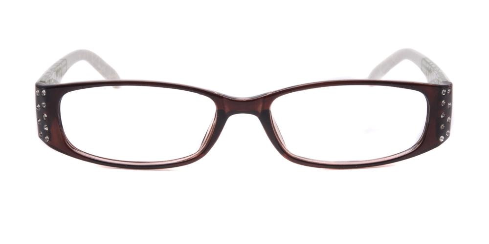 Torrens Brown Oval Plastic Eyeglasses