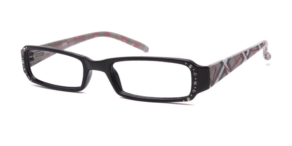 Adelaide Black Rectangle Plastic Eyeglasses