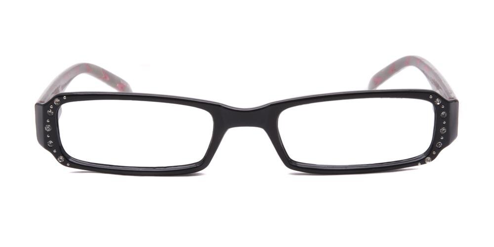Adelaide Black Rectangle Plastic Eyeglasses