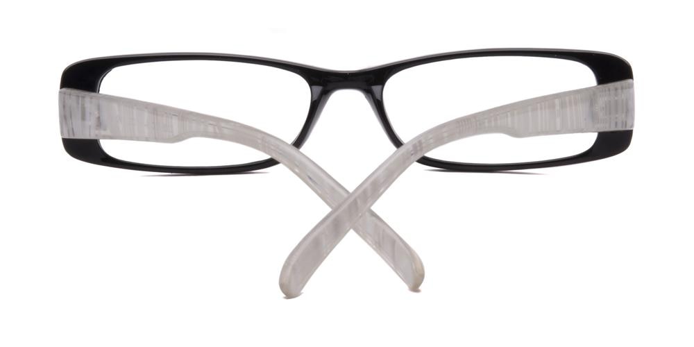 2008 Black Rectangle Plastic Eyeglasses