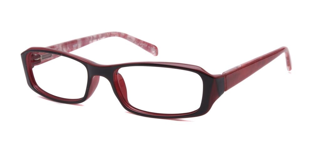 2007 Red Rectangle Plastic Eyeglasses