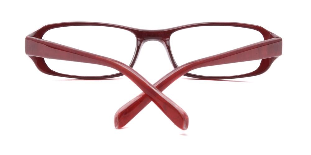 2007 Red Rectangle Plastic Eyeglasses
