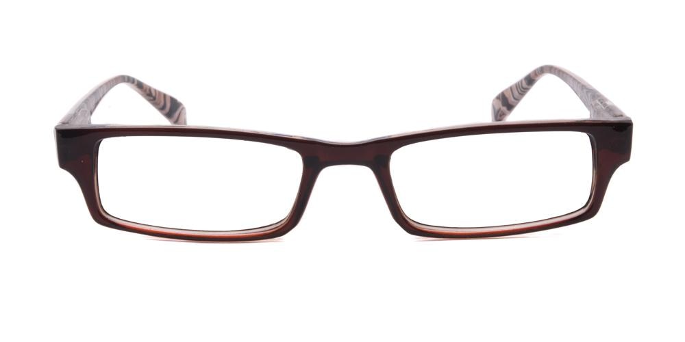 2006 Brown Rectangle Plastic Eyeglasses