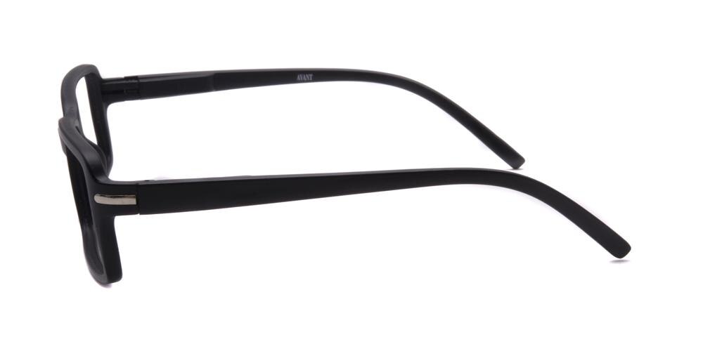 Skyline Matt Black Rectangle Plastic Eyeglasses