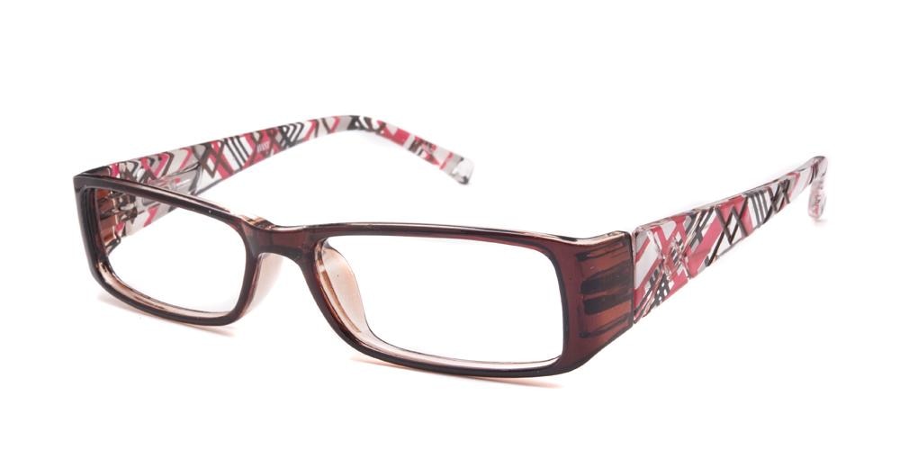 Gippsland Brown Rectangle Plastic Eyeglasses