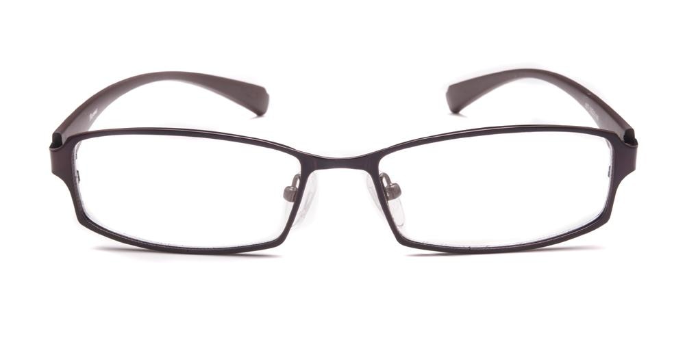Moluccas Brown Rectangle Metal Eyeglasses