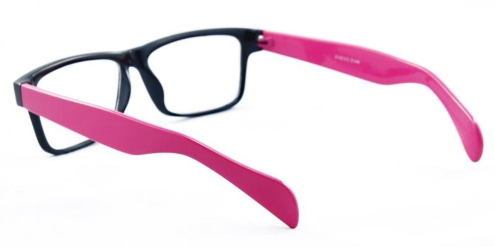 Tuscumbia Black/Rose Square Plastic Eyeglasses