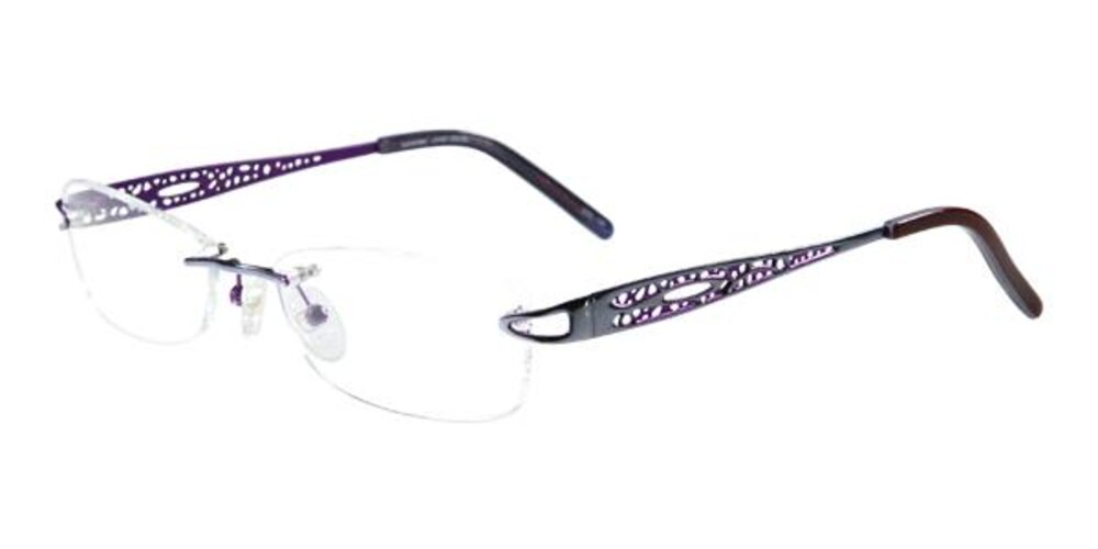 Lydia Purple Rectangle Titanium Eyeglasses