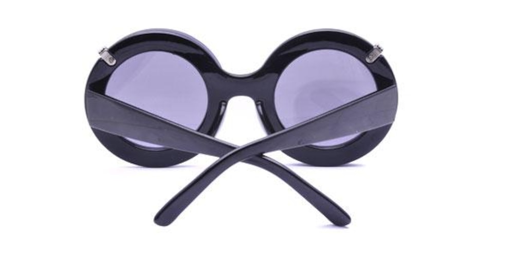 Bayonne Black Round Plastic Sunglasses