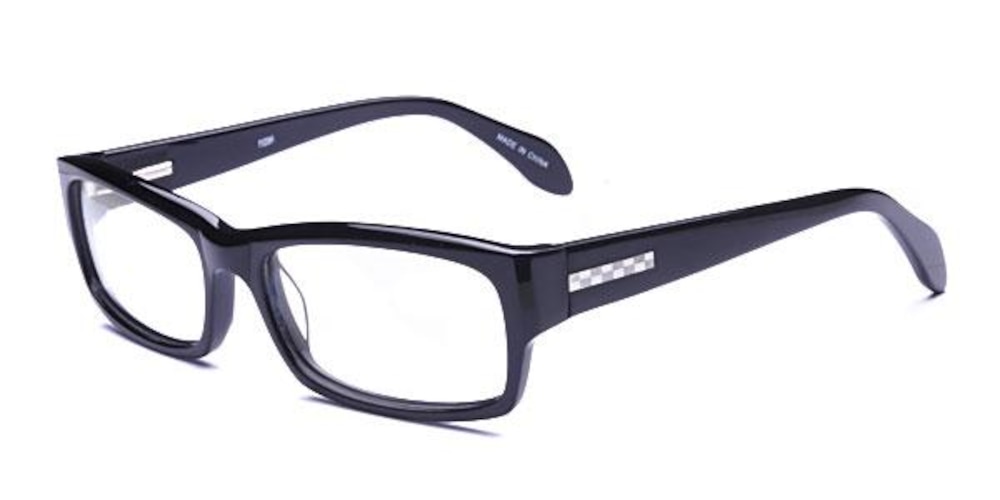 1015 Black Rectangle Acetate Eyeglasses