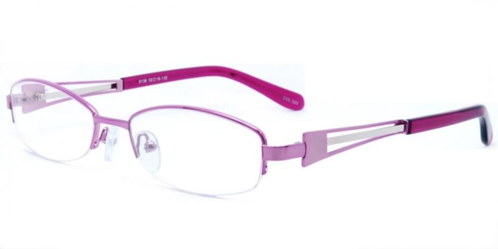 Monroeville Purple Oval Metal Eyeglasses