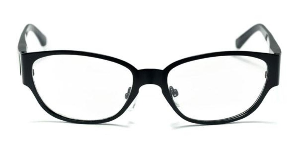 F1118 Black Oval Metal Eyeglasses