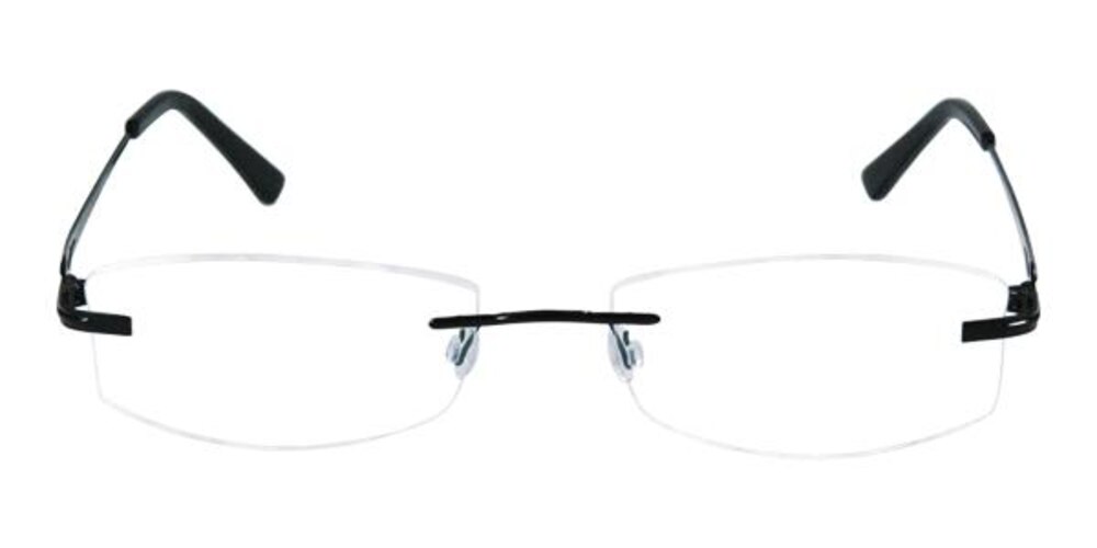 Serena Black Oval Titanium Eyeglasses