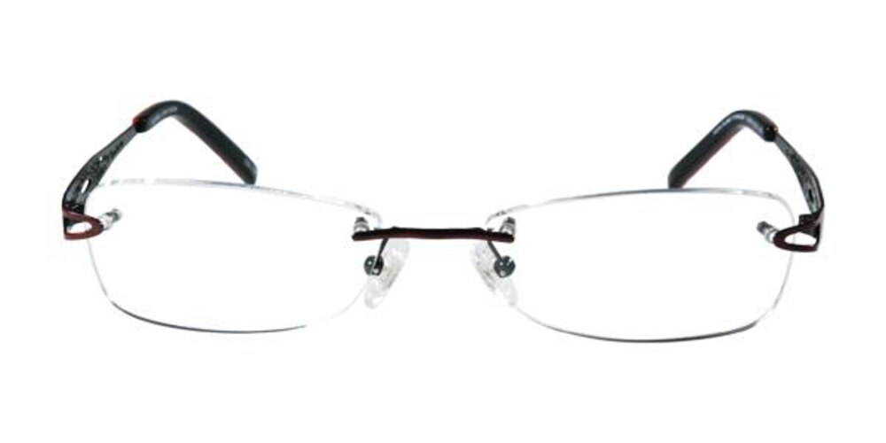 Lydia Red/Black Oval Titanium Eyeglasses