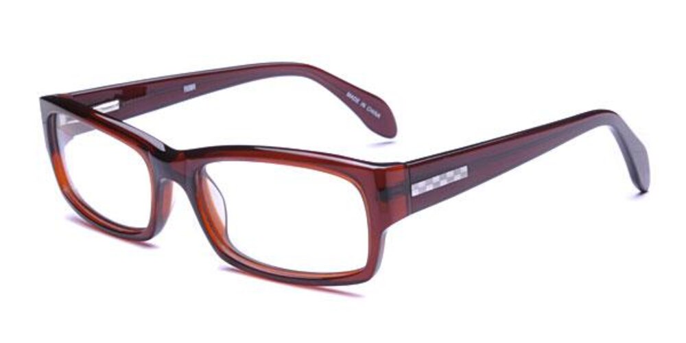 1015 Brown Rectangle Plastic Eyeglasses