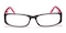 Dampier Black/Red Rectangle Acetate Eyeglasses