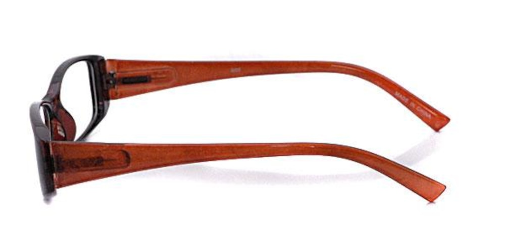 2005 Brown Rectangle Plastic Eyeglasses