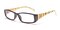 Yarra Black/Yellow Rectangle Plastic Eyeglasses