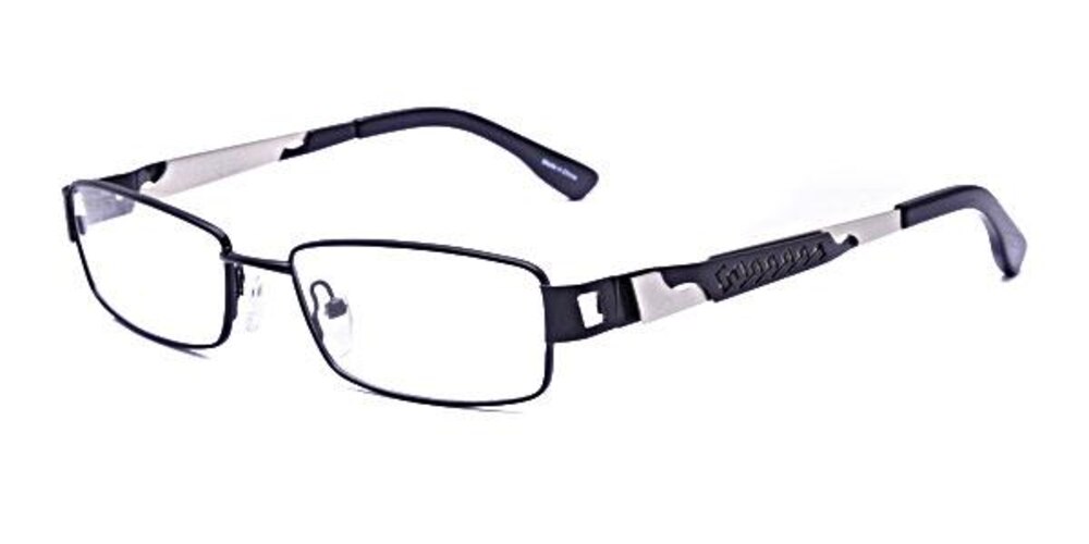 Anjou Black Rectangle Metal Eyeglasses