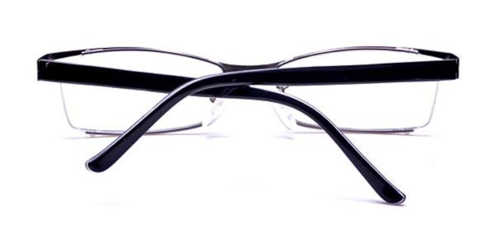 Stephen Gunmetal Rectangle Metal Eyeglasses