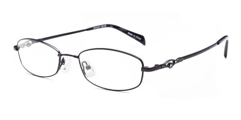 Antigua Black Oval Eyeglasses