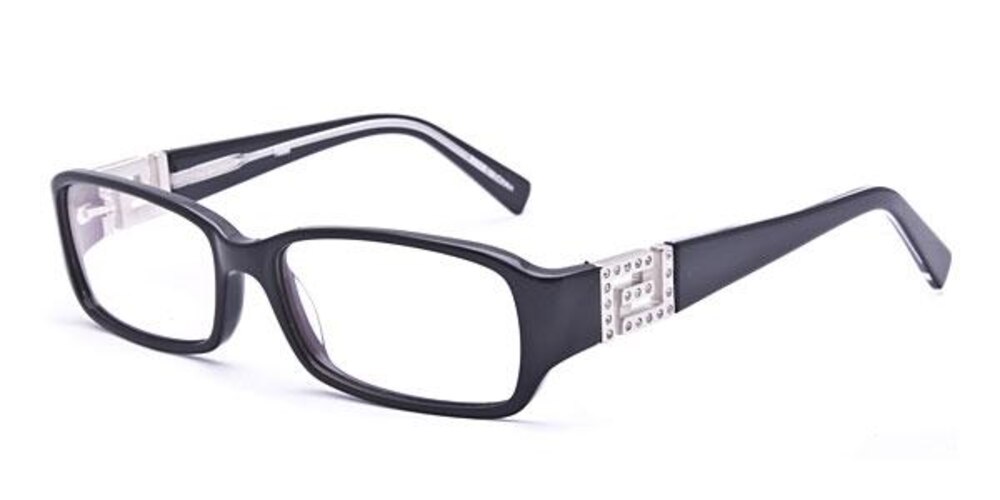 Reston Black Rectangle Acetate Eyeglasses