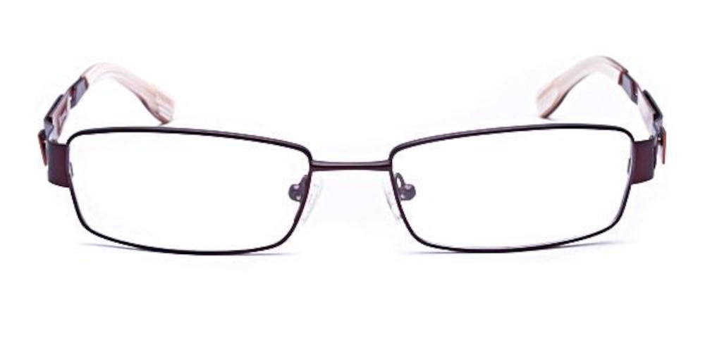 Anjou Brown Rectangle Metal Eyeglasses