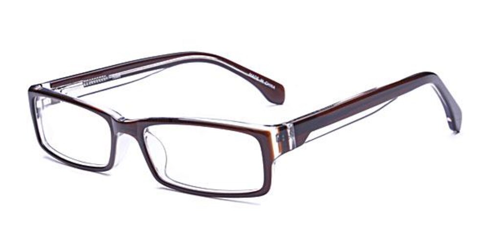 FZ0106 Brown Rectangle Acetate Eyeglasses
