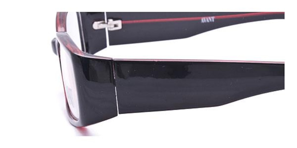 Hopewell Black/Red Rectangle Plastic Eyeglasses