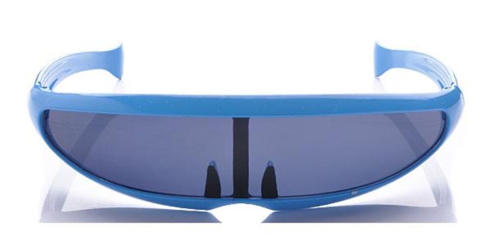 Dolphin Blue Oval Plastic Sunglasses